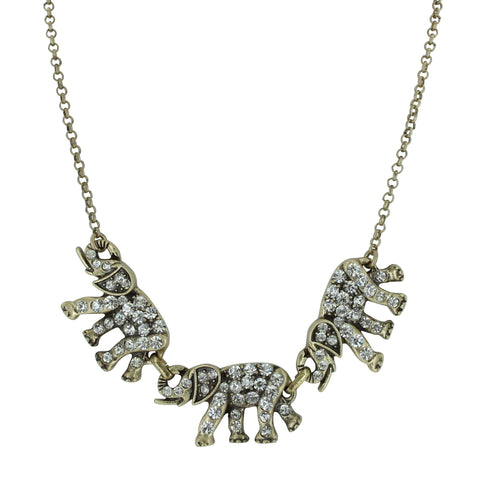 Tusk Elephant Crystal Necklace
