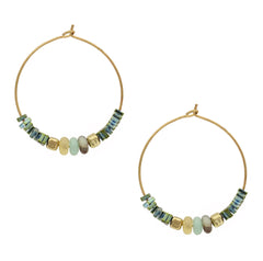 Mixed Bead Hoop Earrings