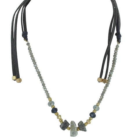 Jordy Leather Beaded Necklace