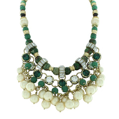 Dina Jeweled Pearl Statement Necklace