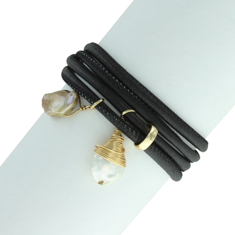 Payton Pearl Detail Wrap Bracelet