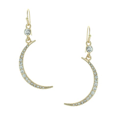 Lulu Pave Moon Drop Earrings