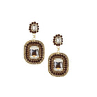 Double Rectangle Crystal Lined Earrings