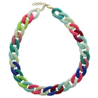 Alexa Neon Metal Link Necklace and Drop Earring Set