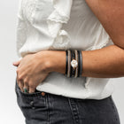 Boho Layered Wrap Stone Magnetic Clasp Bracelet