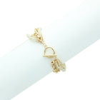 Dara Gold Plated Multi Bracelet White