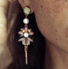 Shyla Mixed Stone Flower Drop Earrings