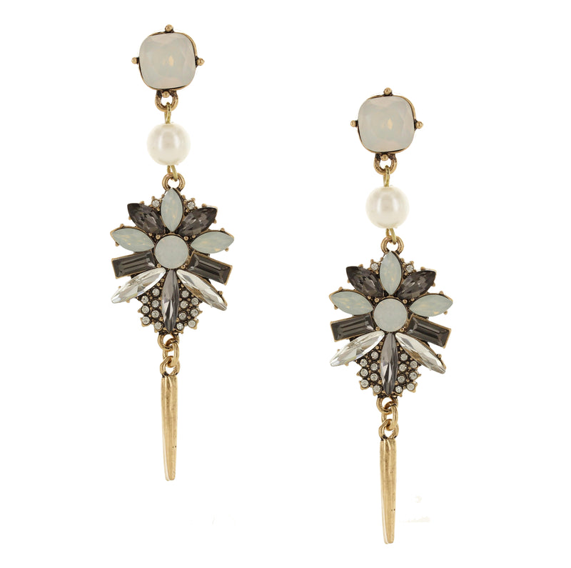 Shyla Mixed Stone Flower Drop Earrings