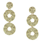 Stunning Tri Drop Gold Hammered Earrings