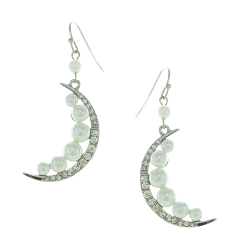 Veida Pearl Moon Earrings