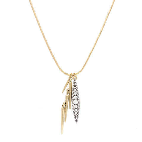 Deco Stone and Spike Pendant Necklace
