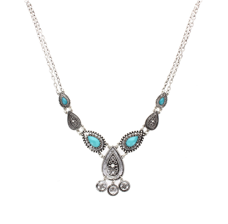 Lydia Silver & Stone Necklace