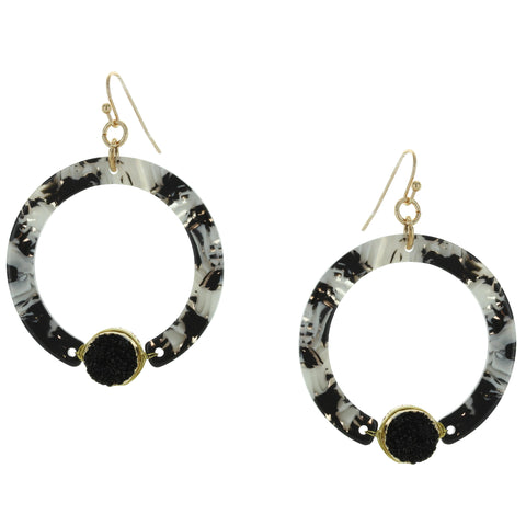 Franca Druzy Speckled Hoop Earrings